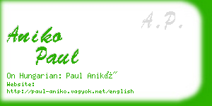 aniko paul business card